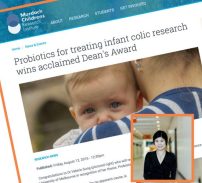 Probiotics for treating infant colic research wins acclaimed Dean's Award